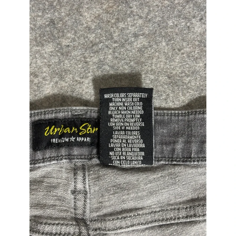 Urban Star Mens Gray Stretch Denim Jeans 38x30‎ Straight Leg 02518231US